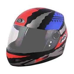 O2 Max Pro Matt Black Full Face Helmet With Aerodynamic Design, Cross Ventilation & Scratch Resistant Visor (Decor P2 Multicolor)